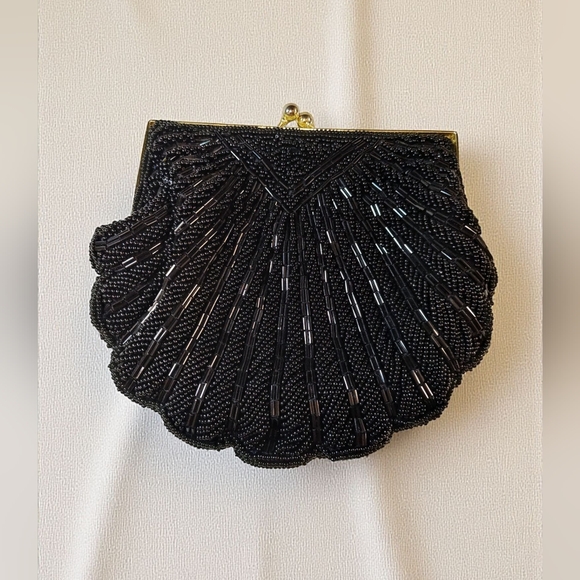 Beaded Black Clutch - Picture 1 of 6